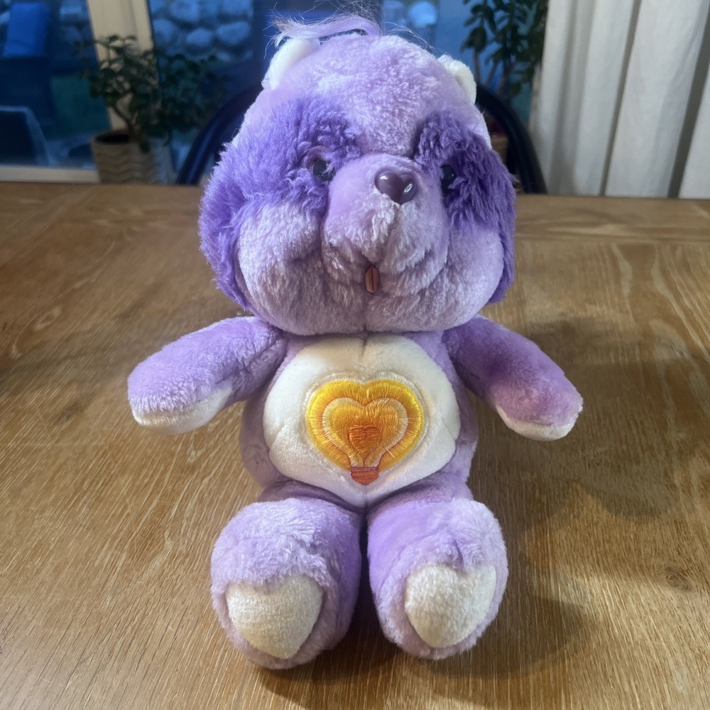 Vintage Care Bears Cousins Bright Heart Raccoon 13" Stuffed Plush Kenner 1984